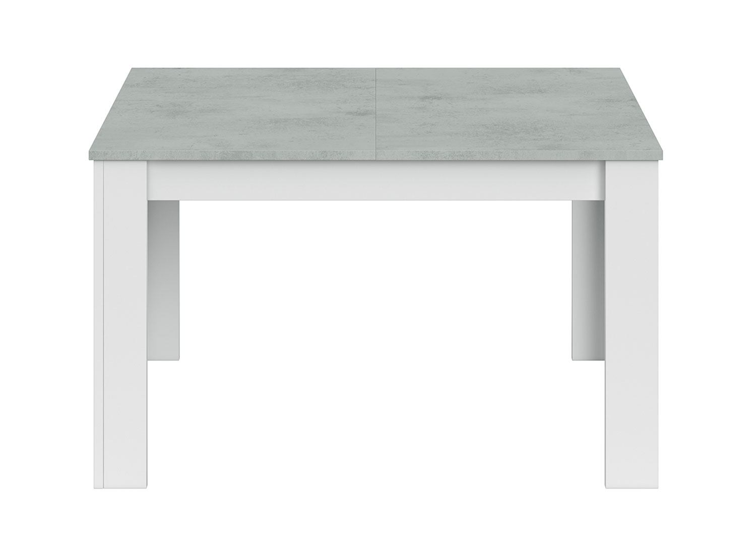 Mesa comedor 140x90 extensible en color blanco y gris cemento Rapimueble