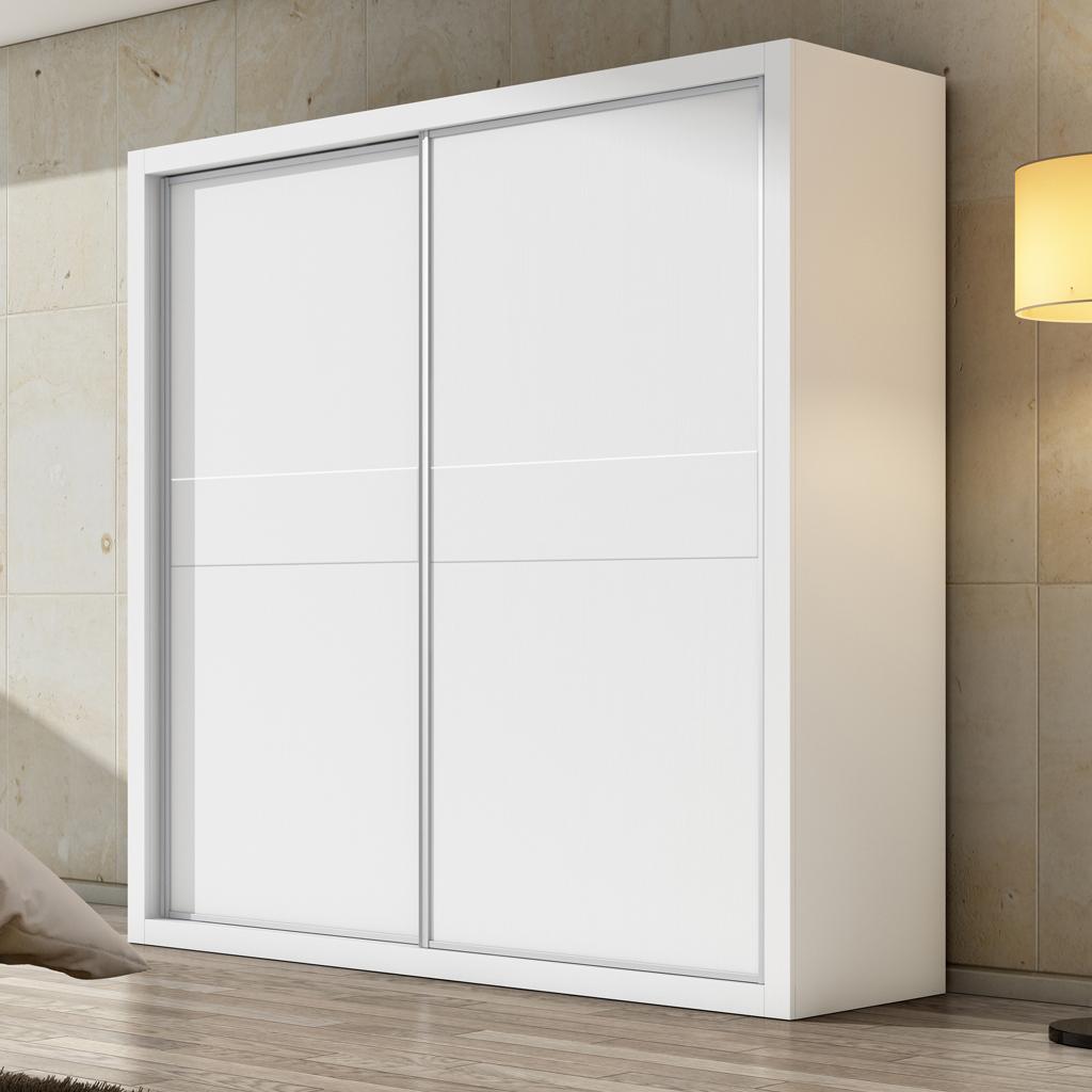 armario puertas correderas blanco rallado poro cajonera