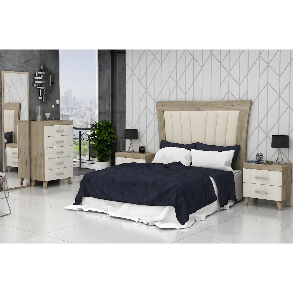 dormitorio matrimonio roble moderno tapizado