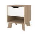 mesita de noche roble moderna con hueco muebles barato