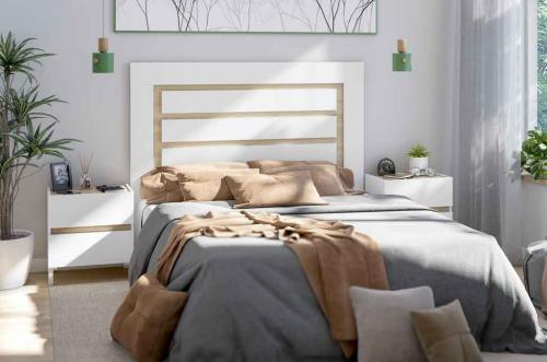 dormitorio matrimonio mesitas blanco roble