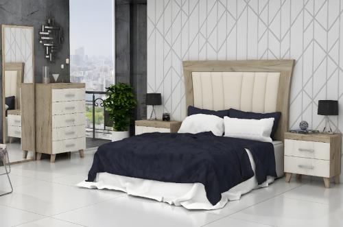 dormitorio matrimonio roble moderno tapizado