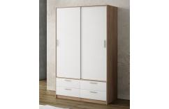 blanco poro roble cambrian armario 2 puertas 4 cajones muebles baratos